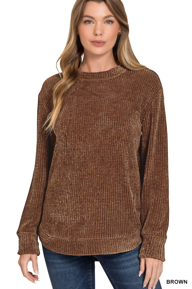Zenana Washed Long Sleeve Top