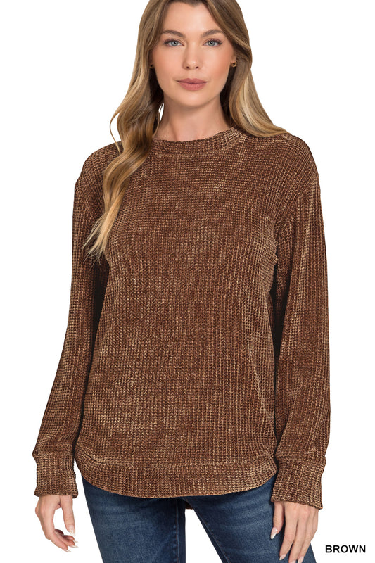 Zenana Washed Long Sleeve Top