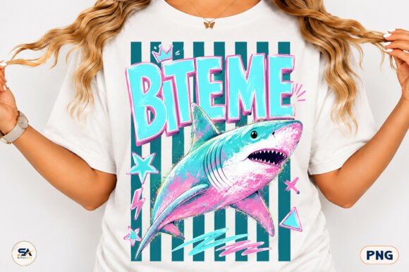 Bite Me Shark Graphic Tee | Neon Summer Beach Shirt | Funny Boutique Tee | M&M Scents & Apparel, LLC