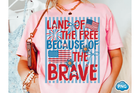 Land of the Free Because of the Brave Graphic Tee