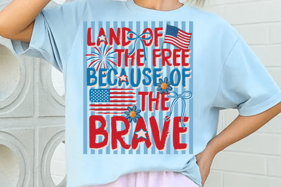 Land of the Free Because of the Brave Graphic Tee