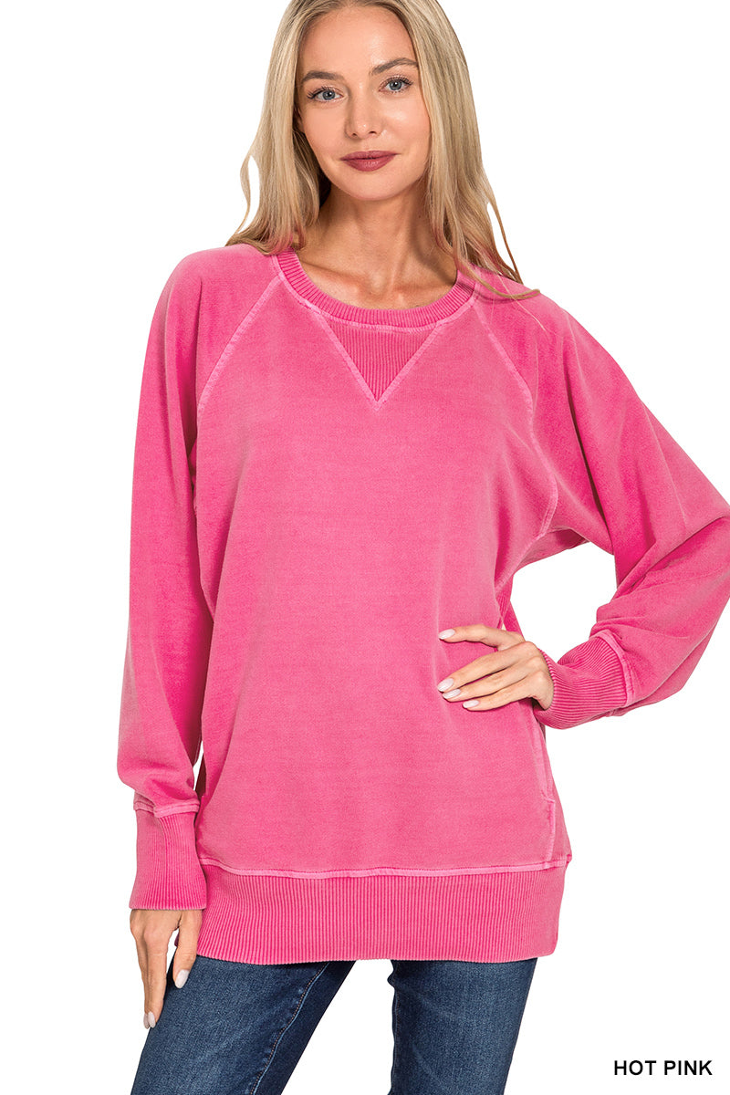 Zenana French Terry Pullover With Pockets