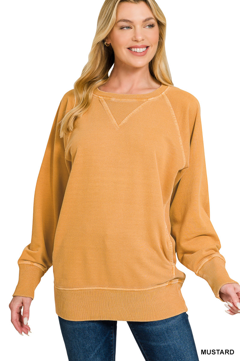 Zenana French Terry Pullover With Pockets