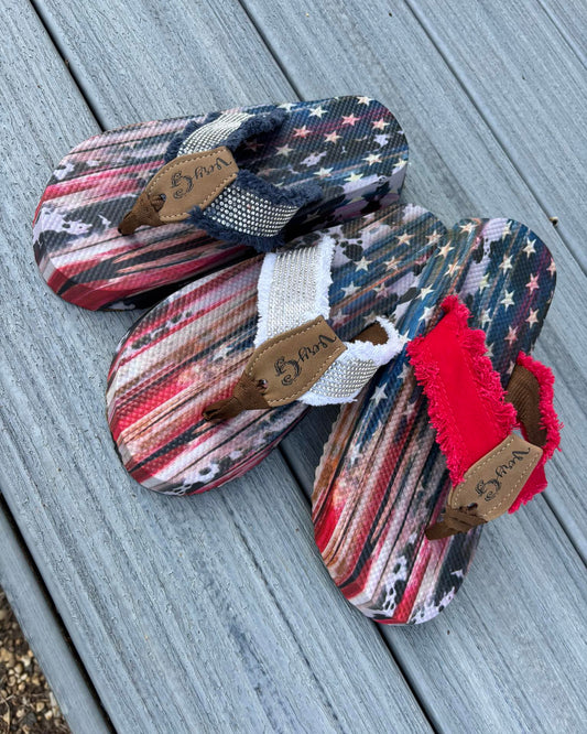 Patriotic Platform Sandals – Red White Blue Flip Flops