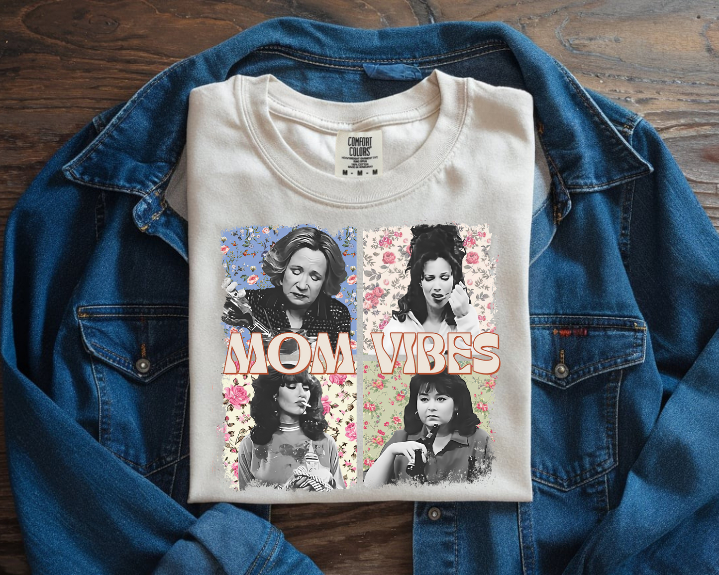 Mom Vibes Graphic Tee – Funny Vintage Mom Life Shirt