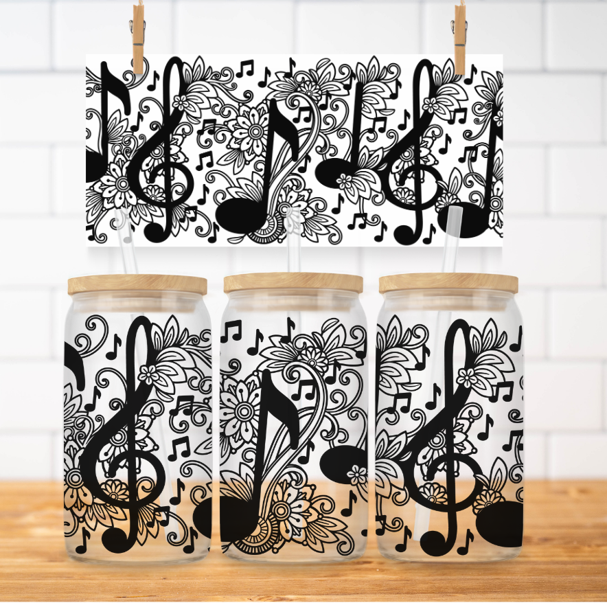 Music Notes and Flowers