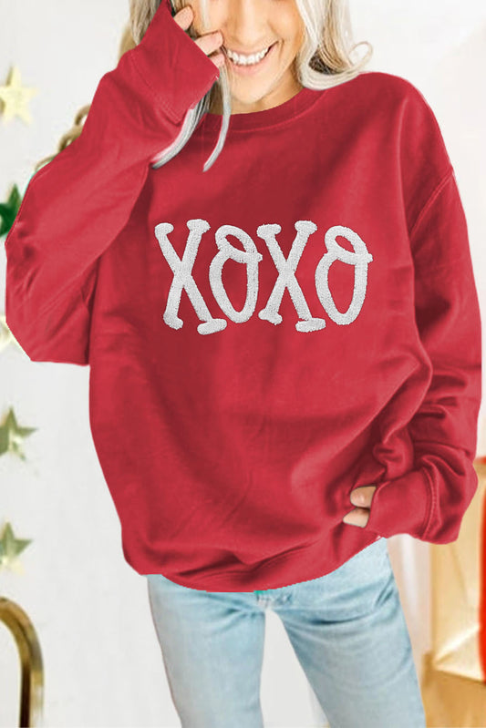 Chenille Embroidered XOXO