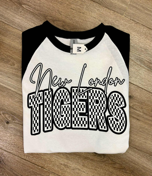 New London Tigers Checkered 3/4 Sleeve