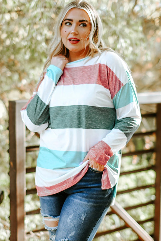 Green Colorblock Top
