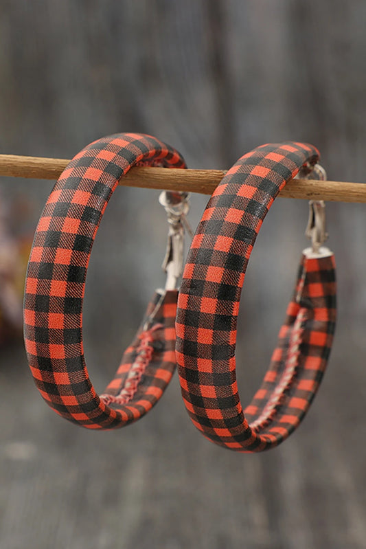 Red Plaid Hoops