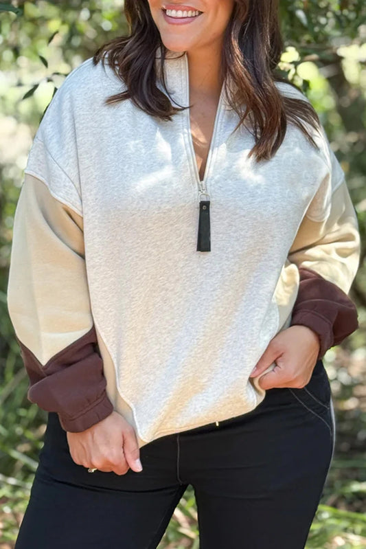 Light Grey Half Zip Pullover