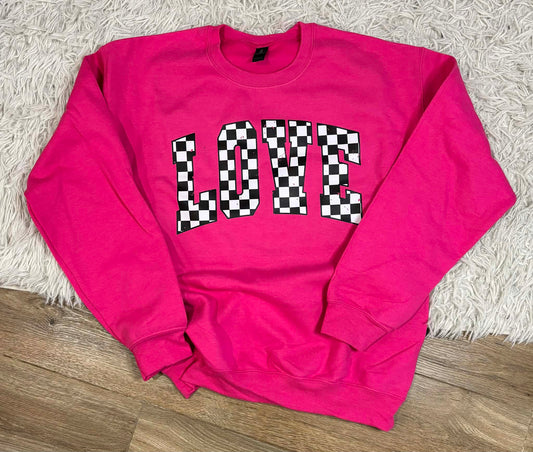 Checkered LOVE Crewneck