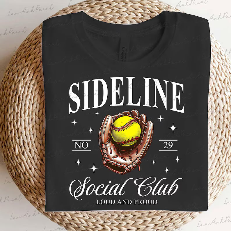 Sideline Social Club Shirt | Baseball Mom Tee | Game Day Graphic Tee | Softball Mom Shirt