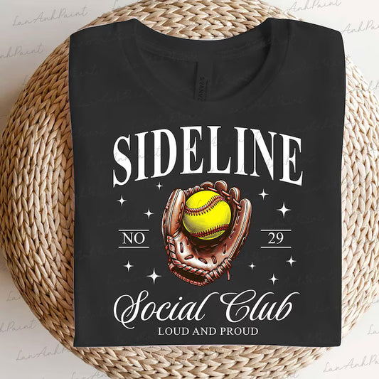 Sideline Social Club Shirt | Baseball Mom Tee | Game Day Graphic Tee | Softball Mom Shirt