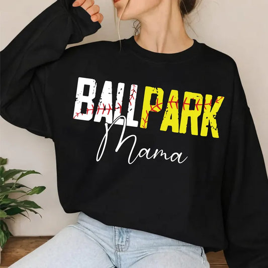 Ball Park Mama Softball Graphic T-Shirt | Softball Mom Game Day Tee