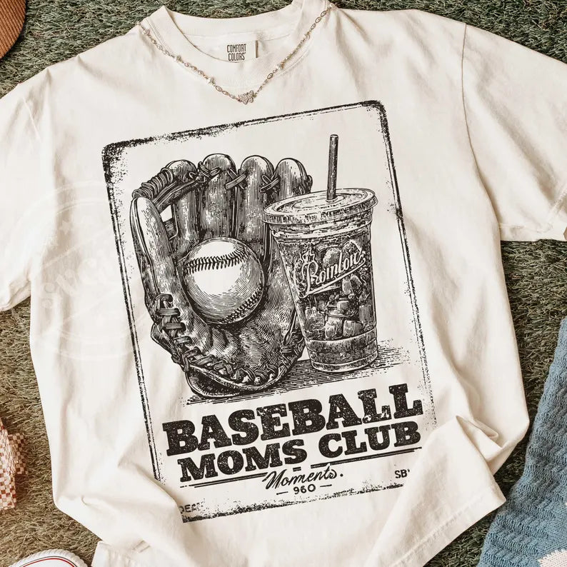 Baseball Moms Club Shirt | Vintage Baseball Mom Tee | Game Day Graphic Tee | Softball Mom Shirt